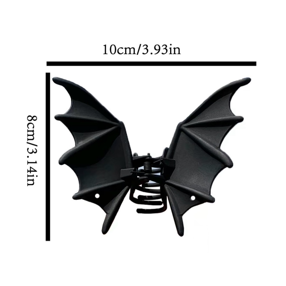 Black Bat Wing Metal Hair Clip - Picture 4 of 4